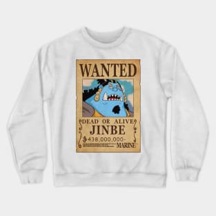 Jinbe Wanted Poster with 438.000.000 berries Crewneck Sweatshirt